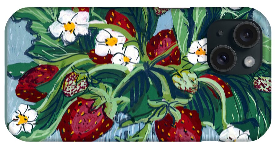 Summer iPhone Case featuring the painting Summer Strawberries by Mary Palmer