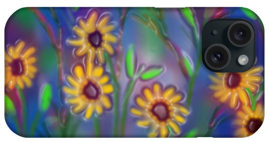 Sunflowers iPhone Case featuring the digital art Summer time sadness by Latha Gokuldas Panicker