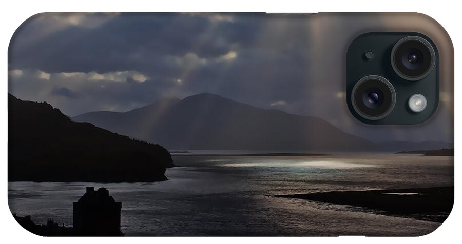Castle iPhone Case featuring the photograph Sun Rays over Eilean Donan Castle by Bel Menpes