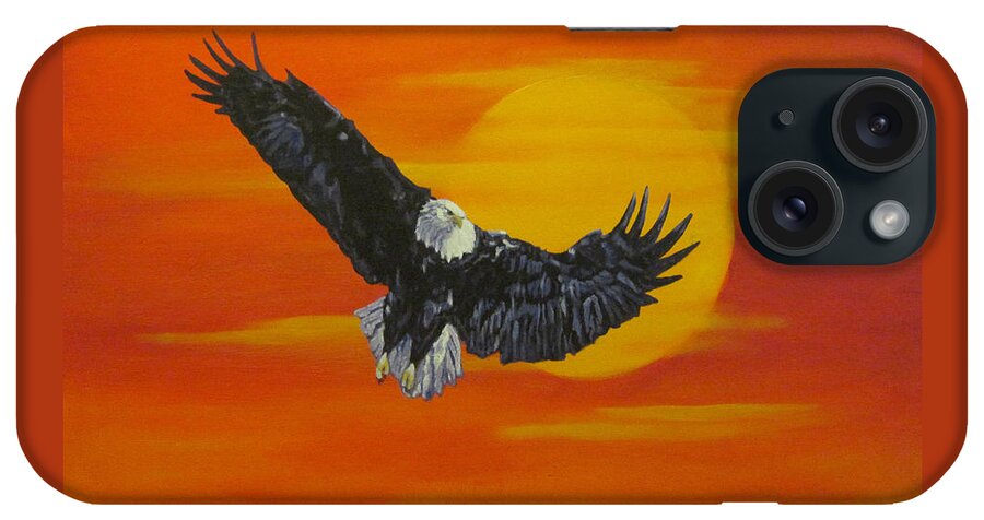 Eagle iPhone Case featuring the painting Sun Riser by Wendy Shoults