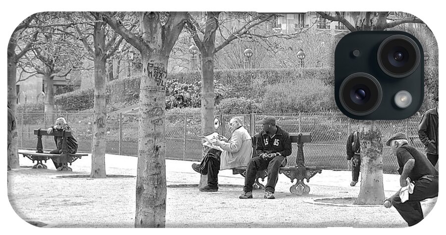 Paris iPhone Case featuring the photograph Sunday Afternoon in a Paris Park by Suzanne Oesterling