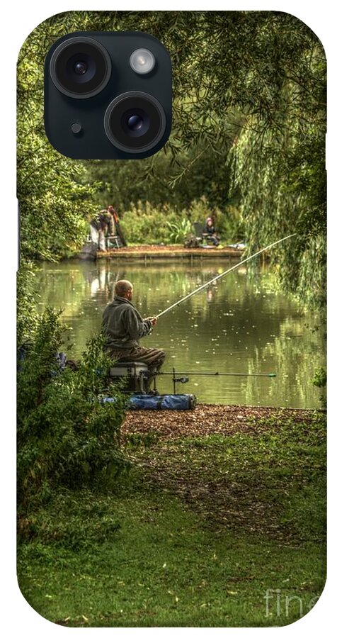 Sunday Fishing iPhone Case featuring the photograph Sunday fishing at the Lake by Jeremy Hayden