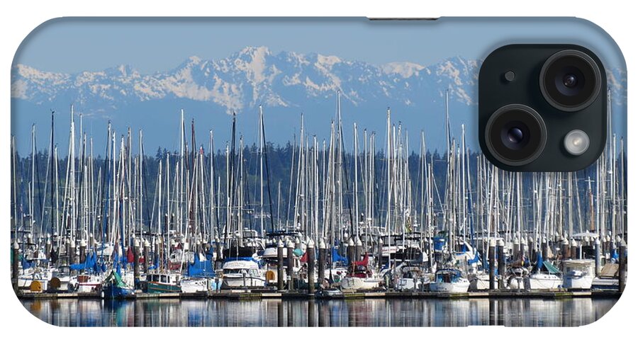 Olympic Mountains iPhone Case featuring the photograph Sunday Morning Masts by Gayle Swigart