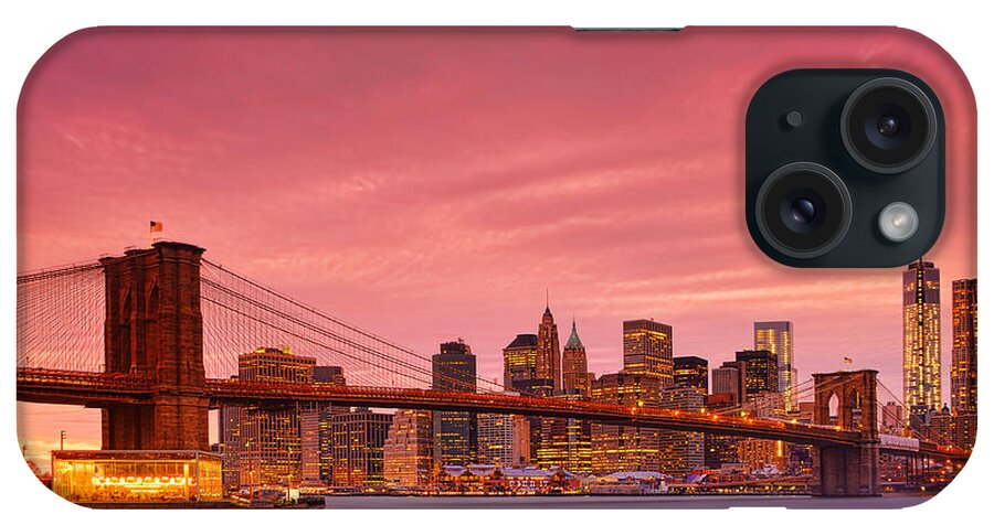 Brooklyn Bridge iPhone Case featuring the photograph Sundown City by Midori Chan