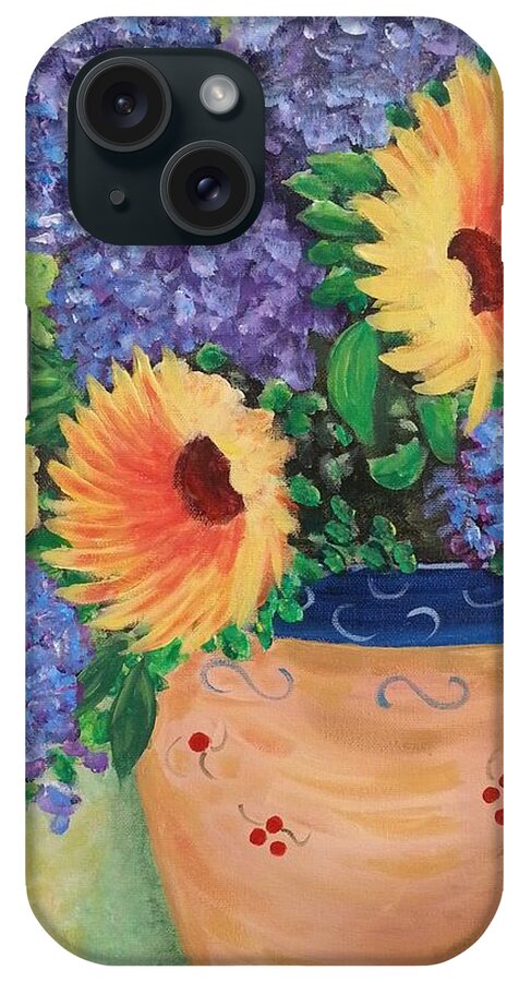 Sunflower iPhone Case featuring the painting Sunflower by Amelie Simmons