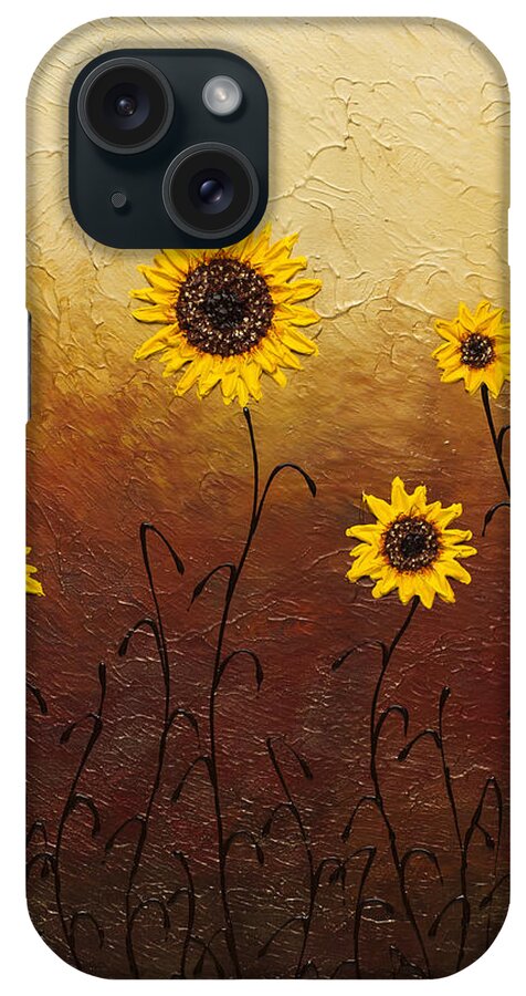 Sunflowers iPhone Case featuring the painting Sunflowers 1 by Carmen Guedez