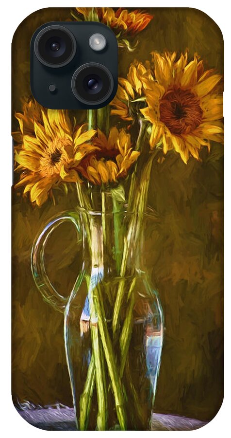 Sunflowers iPhone Case featuring the photograph Sunflowers and Vase by John Rivera