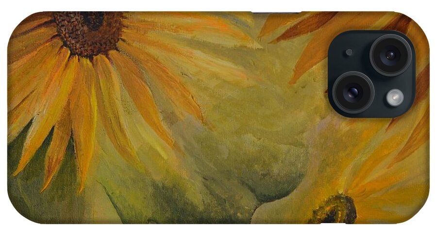 Sunflowers iPhone Case featuring the painting Sunflowers by Charles Owens