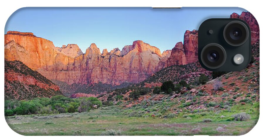 Tower iPhone Case featuring the photograph Sunrise at Tower of the Virgins - Panoramic View by Gregory Ballos