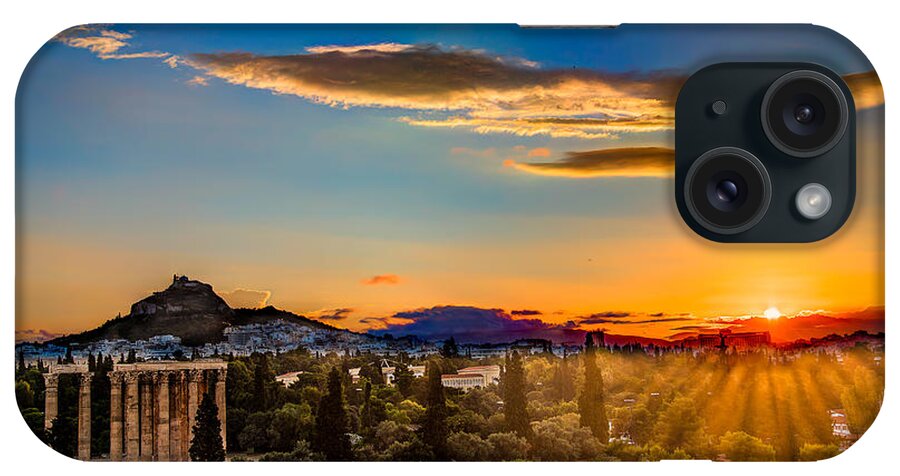 Sunrise iPhone Case featuring the photograph Sunrise on The Temple of Olympian Zeus by Micah Goff