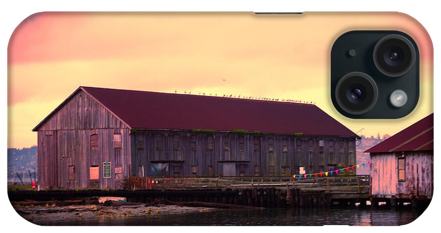 Bellingham iPhone Case featuring the photograph Sunrise over Abandoned Fish Plant by Judy Wright Lott