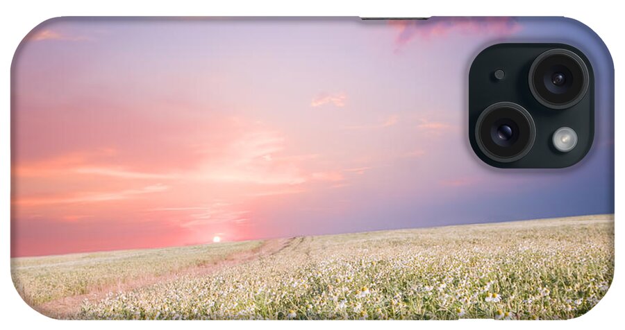 Sunrise iPhone Case featuring the photograph Sunrise over flower land by Michal Bednarek