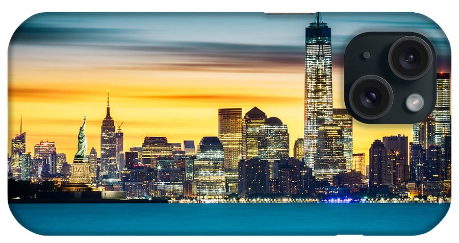 Downtown iPhone Case featuring the photograph Sunrise over New York City by Mihai Andritoiu