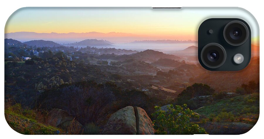 Sunrise iPhone Case featuring the photograph Sunrise Over San Fernando Valley by Glenn McCarthy Art and Photography
