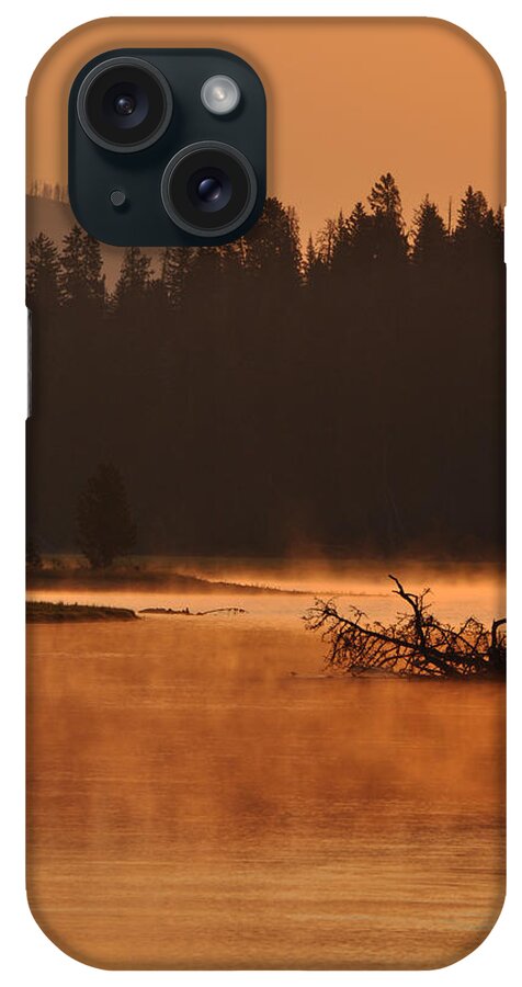 Smoke iPhone Case featuring the photograph Sunrise Over the Yellowstone River by Bruce Gourley