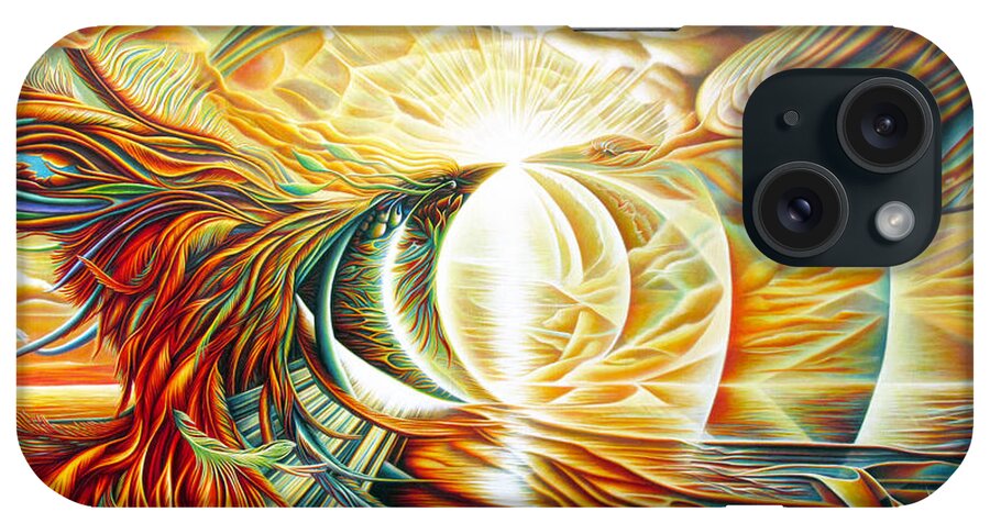 Sunrise iPhone Case featuring the painting Sunrise Phoenix by Nad Wolinska