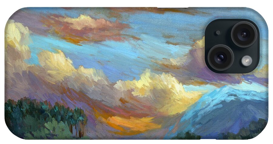 Sunset iPhone Case featuring the painting Sunset at Coachella Valley by Diane McClary