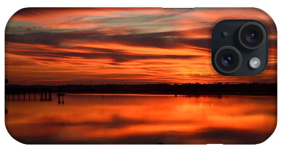 Scenic iPhone Case featuring the photograph Sunset At Marlin Quay Marina by Kathy Baccari