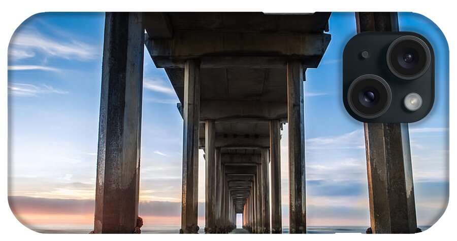 Long Exposure iPhone Case featuring the photograph Sunset at the Iconic Scripps Pier by Larry Marshall