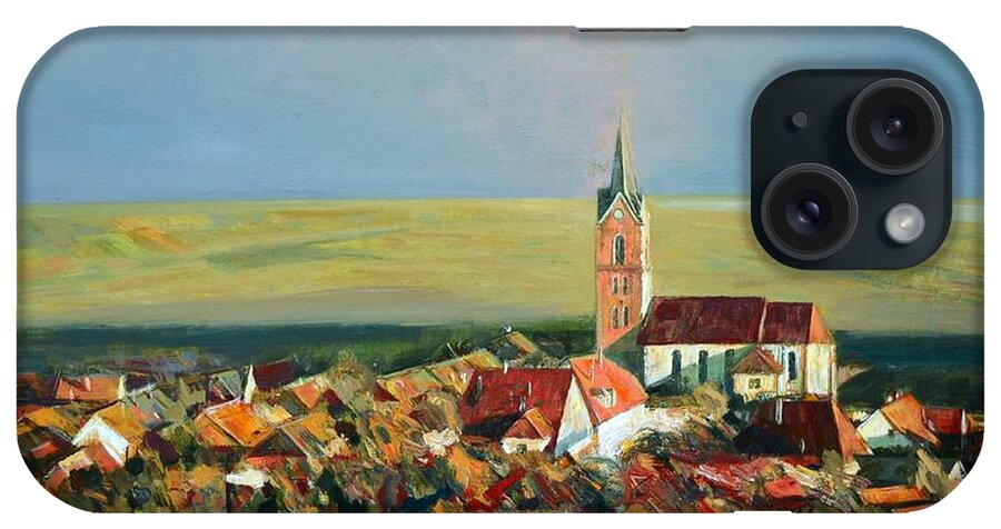 Sunset iPhone Case featuring the painting Sunset at wine Valley by Zheng Li