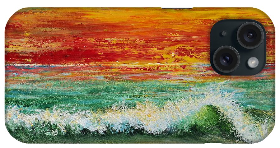 Palette Knife iPhone Case featuring the painting Sunset Breeze by Teresa Wegrzyn