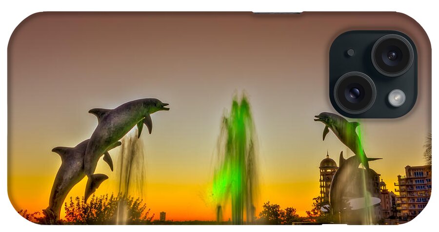 Dolphins iPhone Case featuring the photograph Sunset Dolphins by Marvin Spates