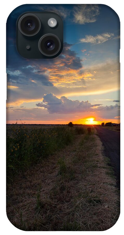 Sunset iPhone Case featuring the photograph Sunset Down a Country Road by Mark Alder