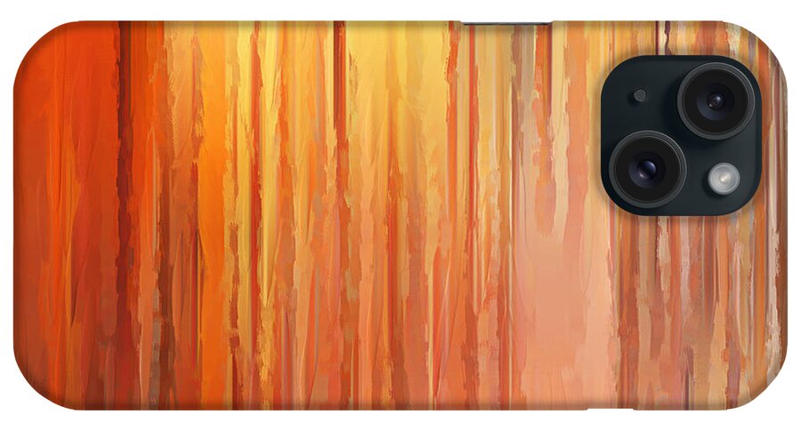 Orange iPhone Case featuring the painting Sunset Infinity by Lourry Legarde