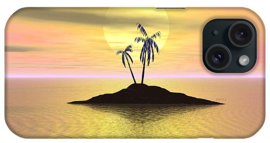Sunset iPhone Case featuring the digital art Sunset Island by Phil Perkins