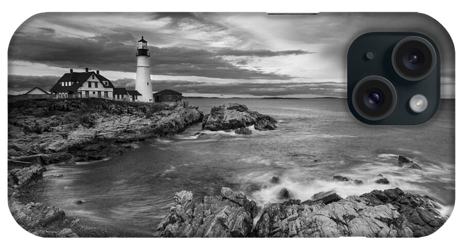 Horizontal iPhone Case featuring the photograph Sunset Lighthouse by Jon Glaser