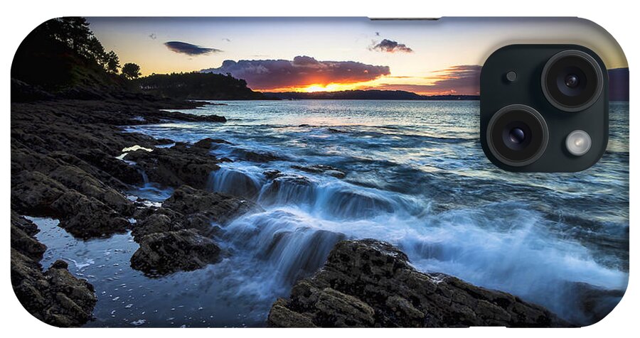 Ber iPhone Case featuring the photograph Sunset on Ber Beach Galicia Spain by Pablo Avanzini