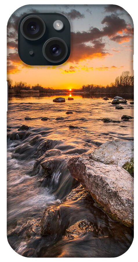 Landscape iPhone Case featuring the photograph Sunset on river by Davorin Mance