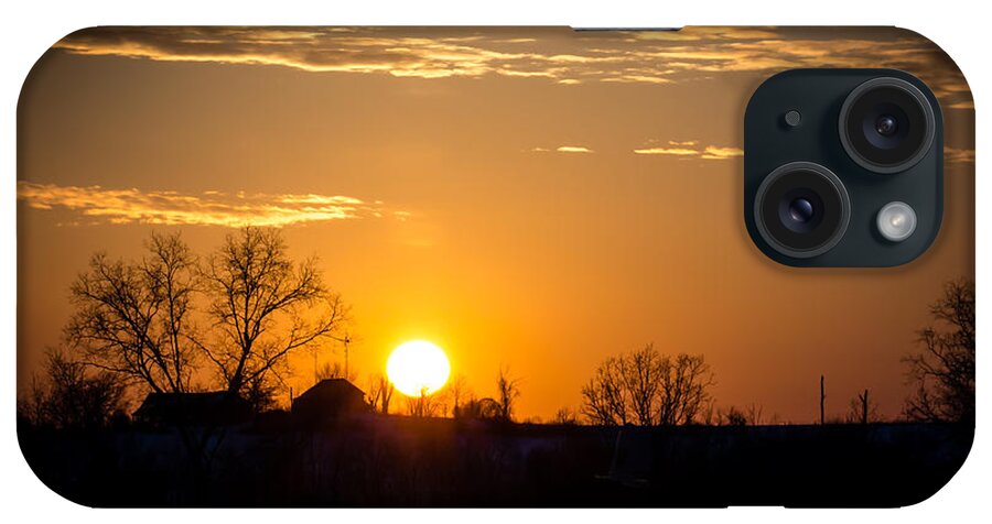 Sunset iPhone Case featuring the photograph Sunset Over the Distant Farm by Holden The Moment