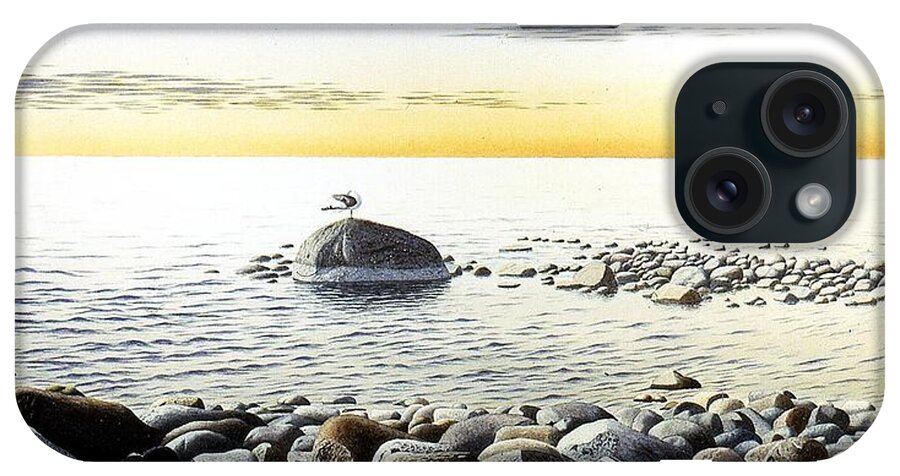 Lake iPhone Case featuring the painting Sunset over Lake Huron by Conrad Mieschke
