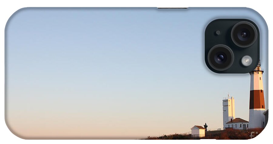 Sunset Over Montauk Lighthouse iPhone Case featuring the photograph Sunset over Montauk Lighthouse by John Telfer