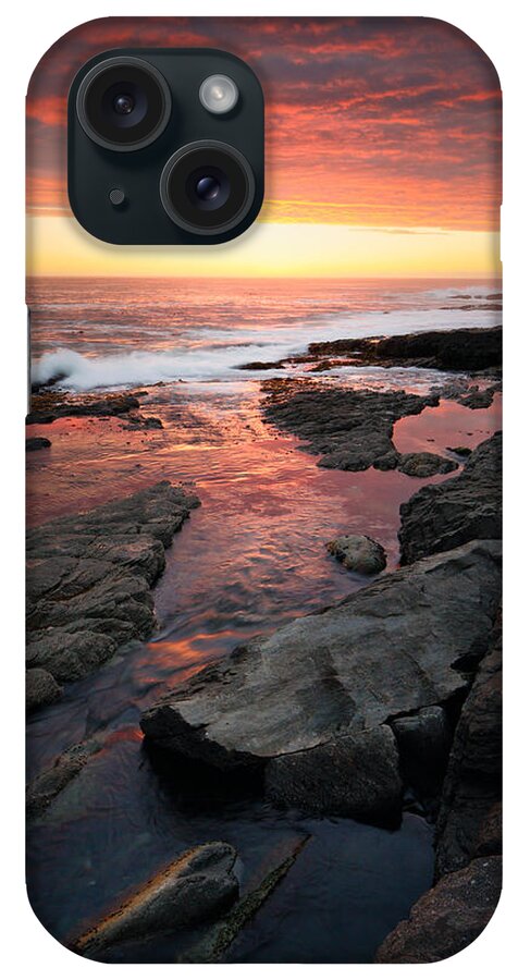 Ocean iPhone Case featuring the photograph Sunset over rocky coastline by Johan Swanepoel
