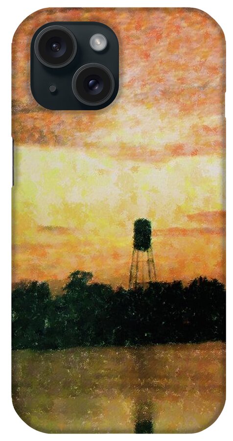 Landscape iPhone Case featuring the mixed media Sunset Over Tarpon Springs by Florene Welebny
