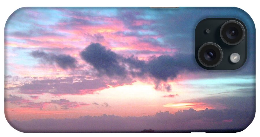 Romantic Sunset iPhone Case featuring the photograph Sunset Over The Atlantic by Anita Lewis