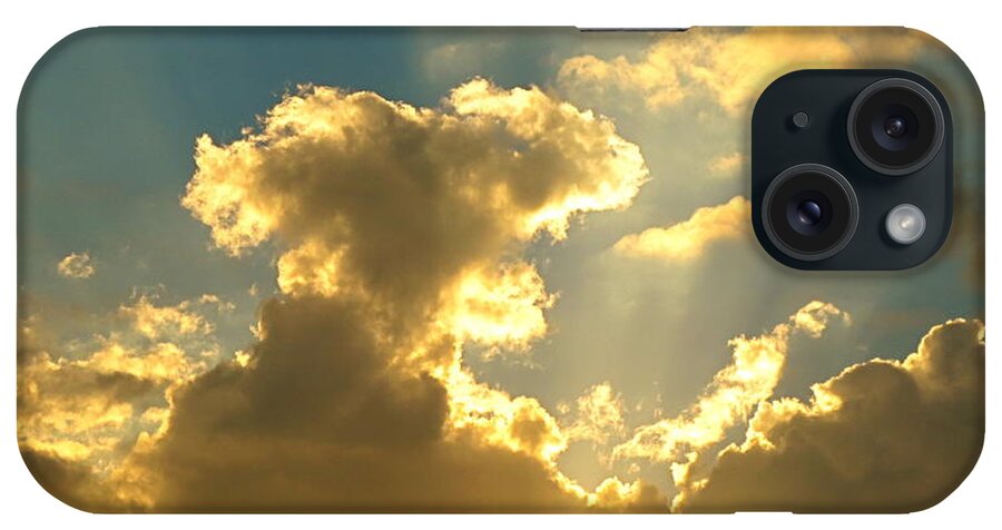 Sunset Rays Through The Clouds No 7. iPhone Case featuring the photograph Sunset Rays through the clouds No 7. by Robert Birkenes