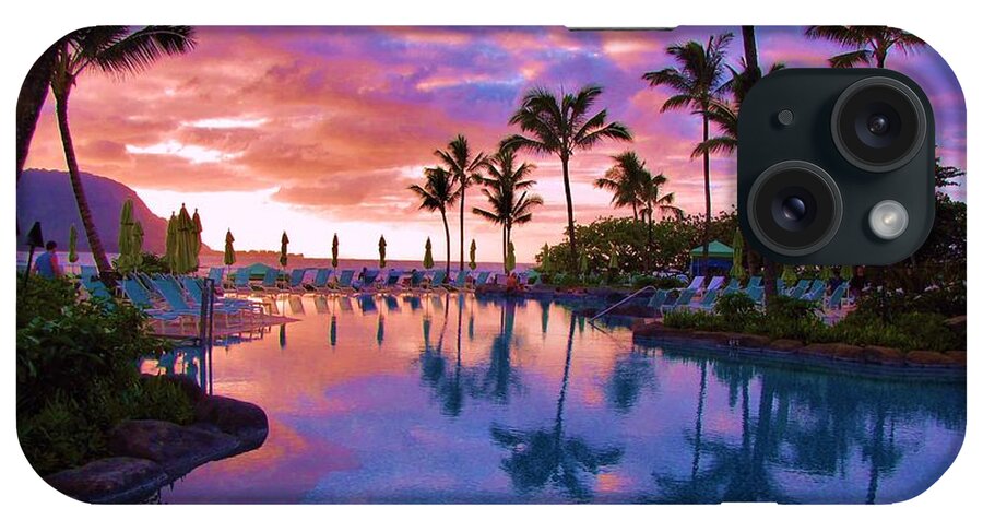 St Regis iPhone Case featuring the photograph Sunset Reflection St Regis Pool by Michele Penner