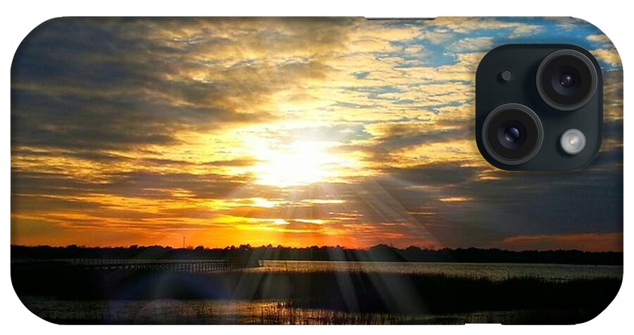Charleston iPhone Case featuring the photograph Sunset Sets Off Cloud Explosion by Joetta Beauford