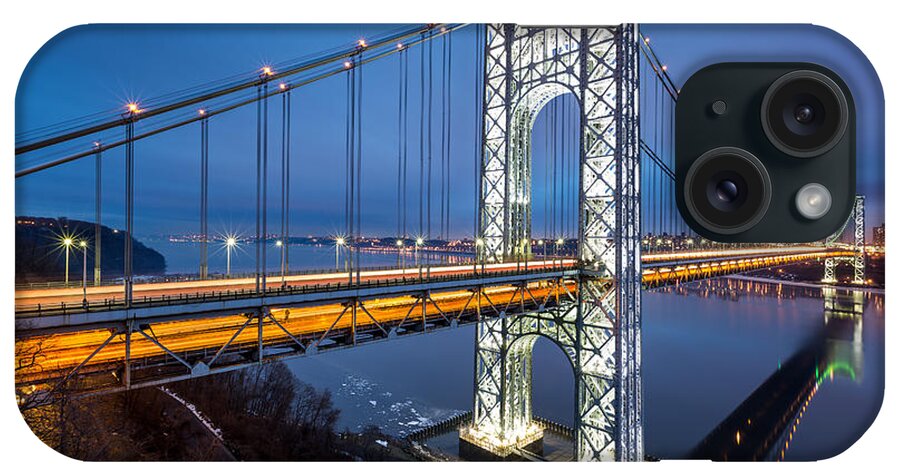 Architecture iPhone Case featuring the photograph Super Bowl GWB by Mihai Andritoiu