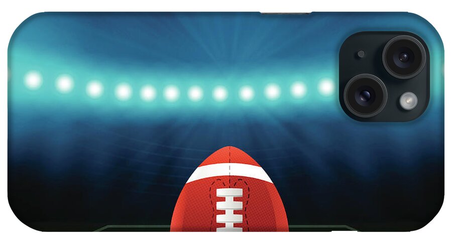 Sports Helmet iPhone Case featuring the digital art Superbowl Football Field Background by Filo