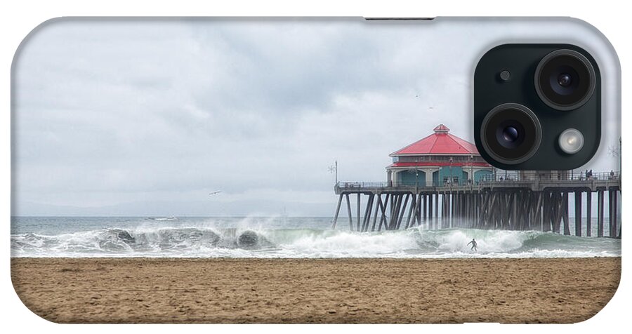 Huntington Beach California iPhone Case featuring the photograph Surfer at the Pier by Susan Gary