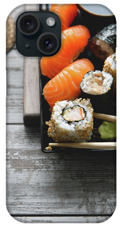 Seaweed iPhone Case featuring the photograph Sushi And Tea by A.y. Photography
