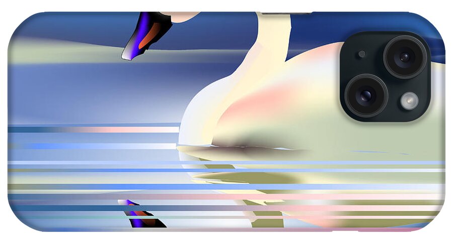 Swan iPhone Case featuring the digital art Swan Song by Arline Wagner