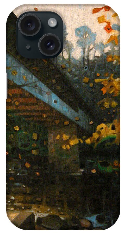 Swann Covered Bridge Blount County iPhone Case featuring the painting Swann Covered Bridge and the colors of Autumn by T S Carson