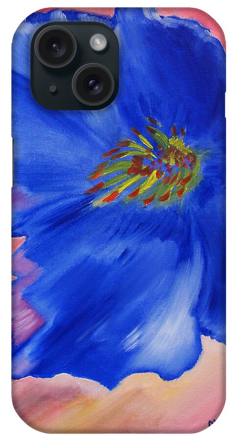 Blue Flower iPhone Case featuring the painting Sway by Meryl Goudey