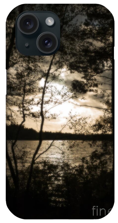 Europa iPhone Case featuring the photograph Swedish lake glimpsed through trees by Peter Noyce