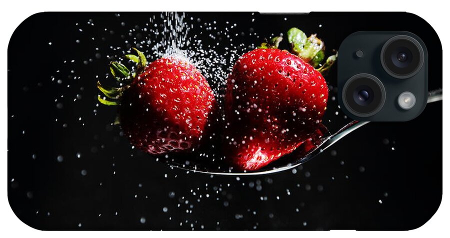 Falling Sugar iPhone Case featuring the photograph Sweet Twin Strawberries by David Andersen